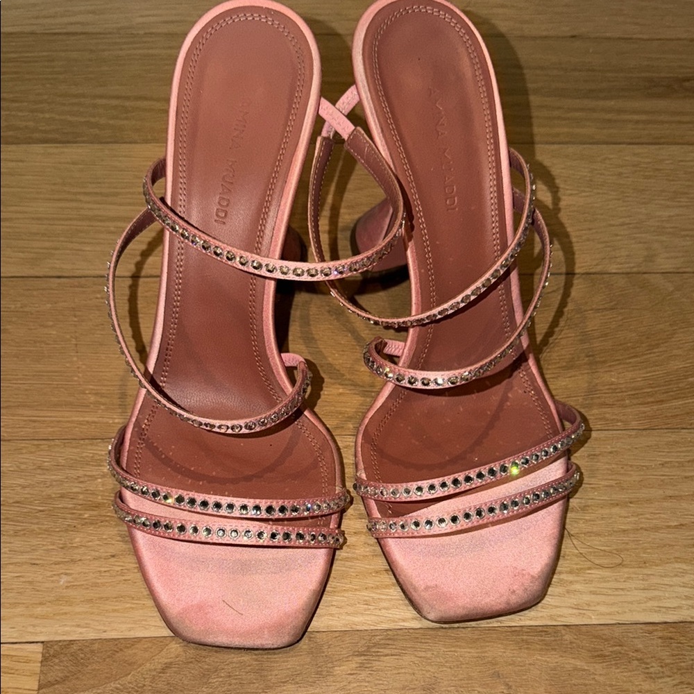 Strappy Pink Crystal Embellished Women's Sandals
